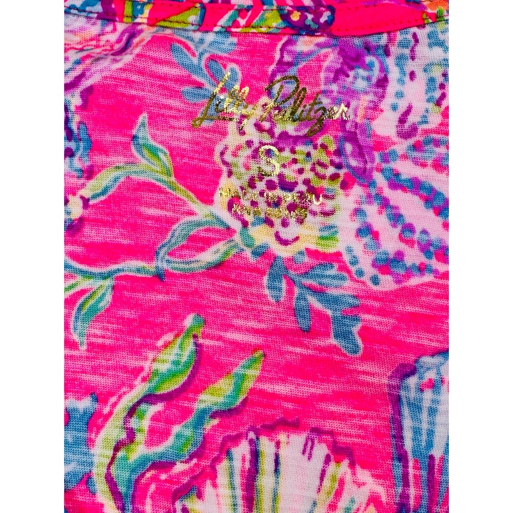Lilly Pulitzer Etta V-neck Top Pink Isle Shell Me Something Good Womens S NWT - Picture 4 of 7